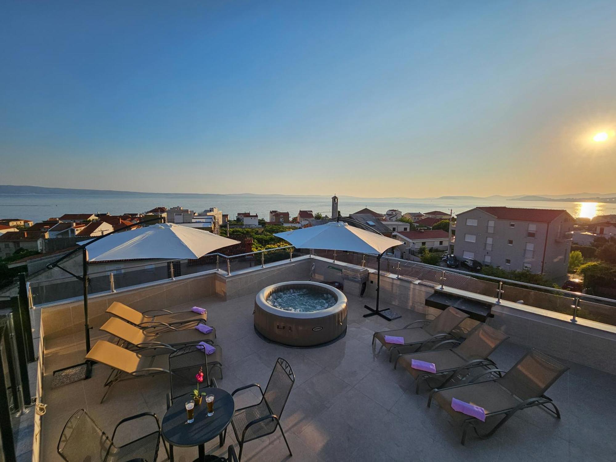 Modern Villa With Jacuzzi, Beautiful Sea View, Near Split! Villa 36A Podstrana Bagian luar foto