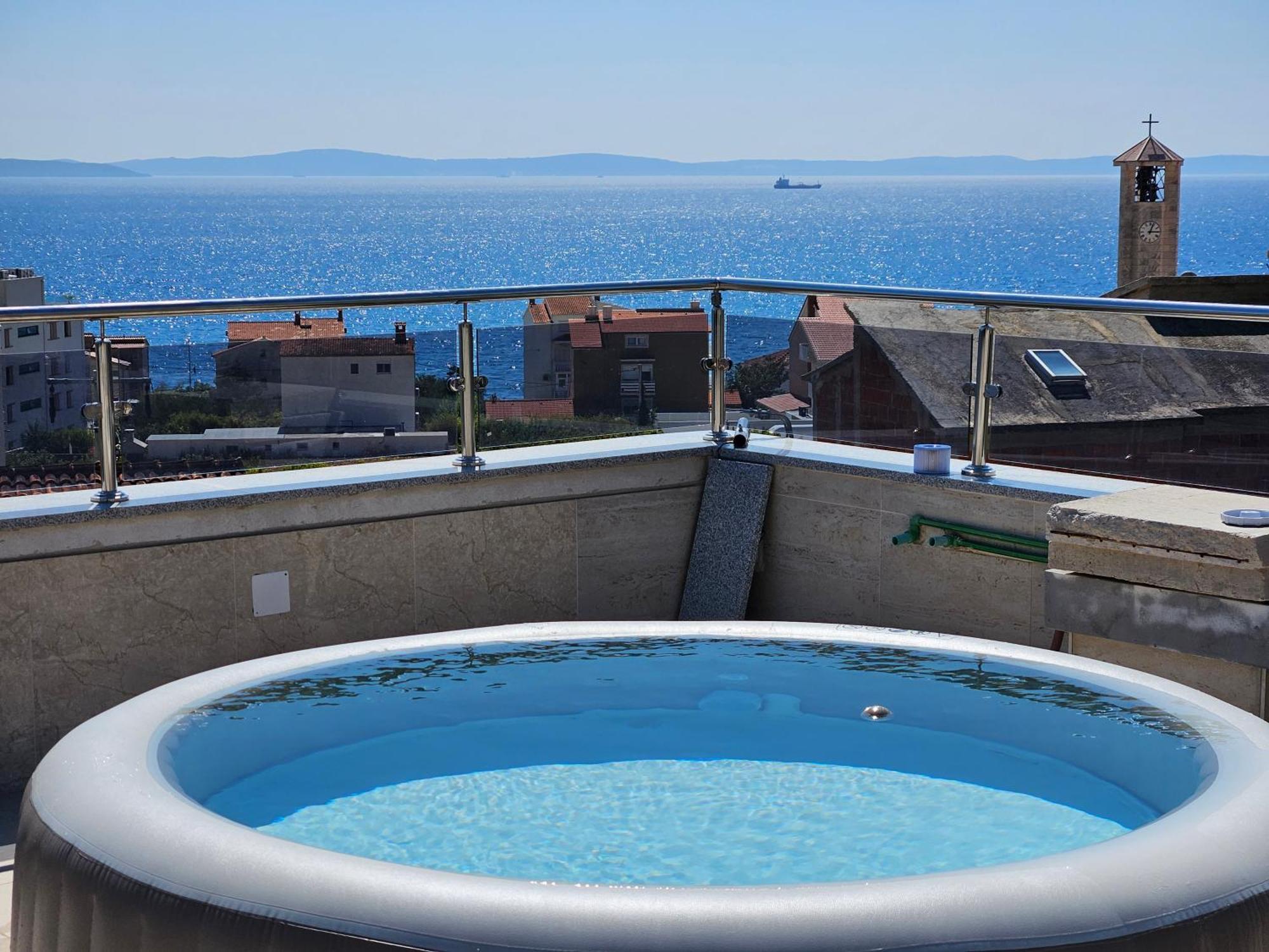 Modern Villa With Jacuzzi, Beautiful Sea View, Near Split! Villa 36A Podstrana Bagian luar foto